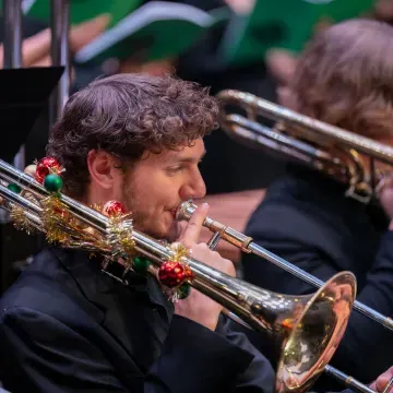 trombone player in Holiday Concert at Pablo 